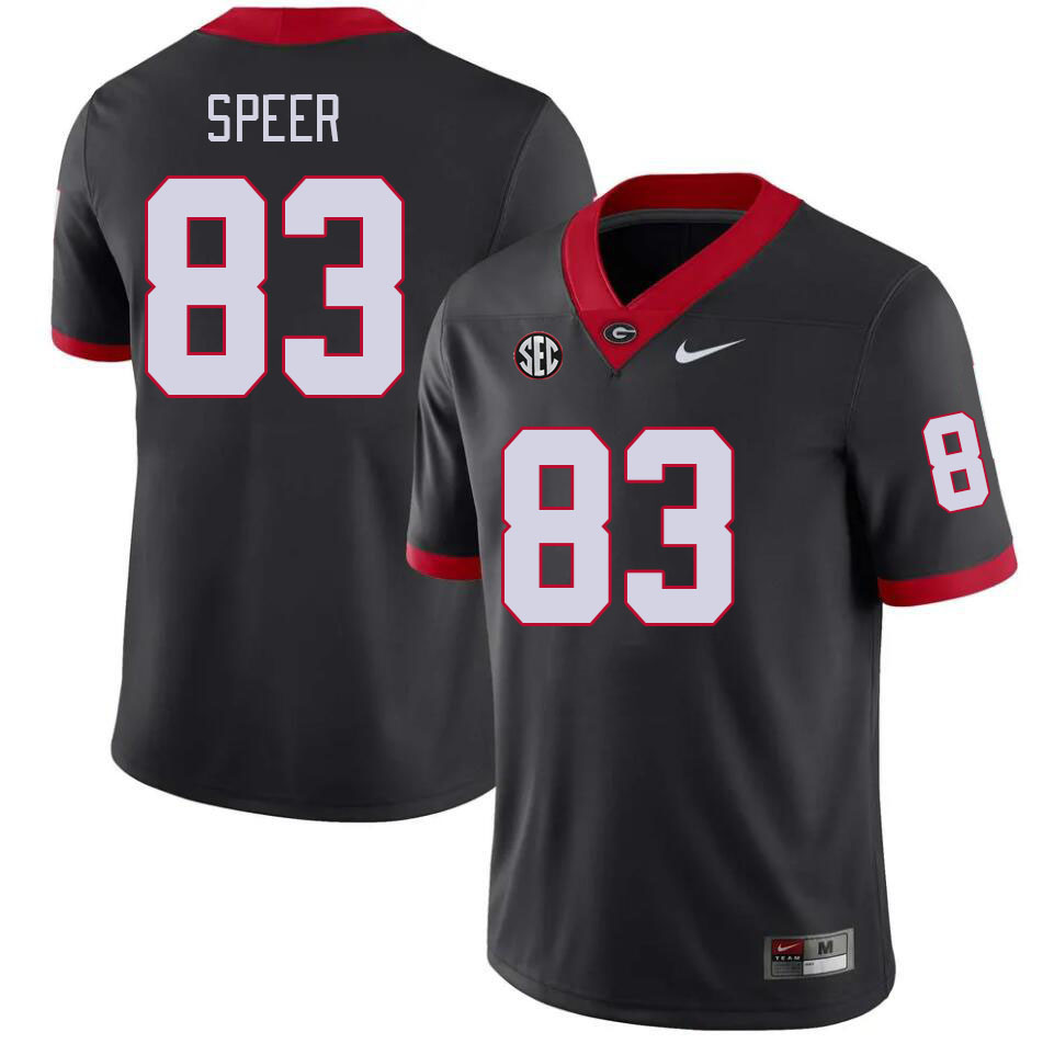 Men #83 Cole Speer Georgia Bulldogs College Football Jerseys Stitched-Black - Click Image to Close